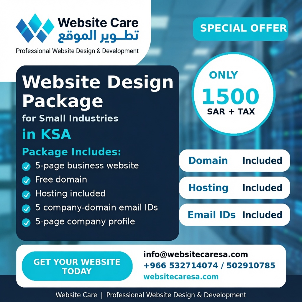 Website Care team building professional websites in Saudi Arabia